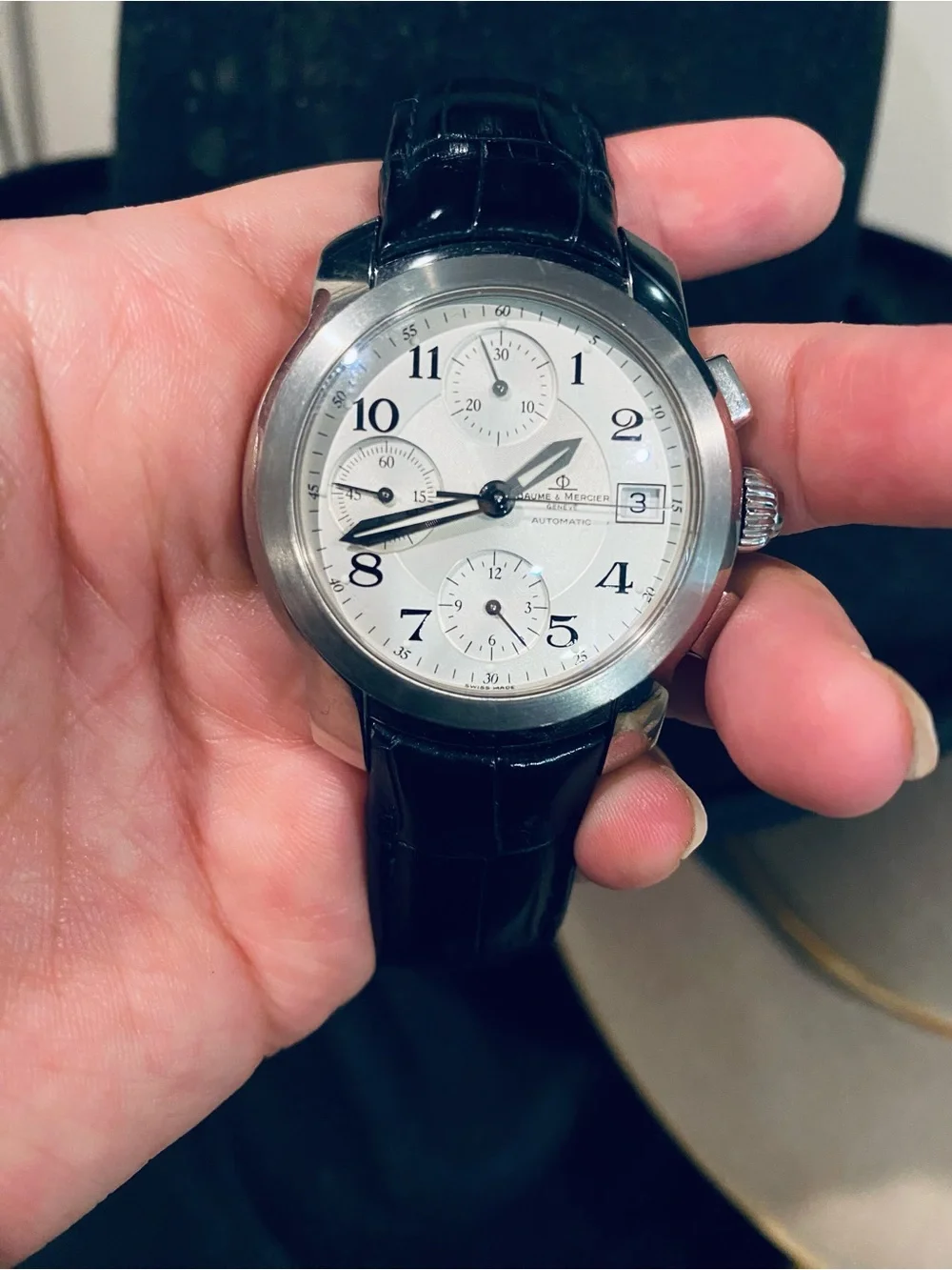 Luxury Men's Chronograph Watch in White and Black - Classic Automatic